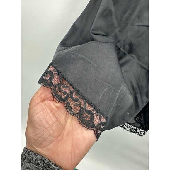 Vanity‎ Fair Nightgown Vintage Womens Size 34 Black Lace Bust Bow Detail Layered - Picture 10 of 11